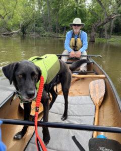 Blaze and Vic in the canoe