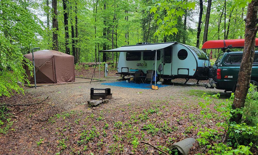 Campsite at Pocahontas State Park.